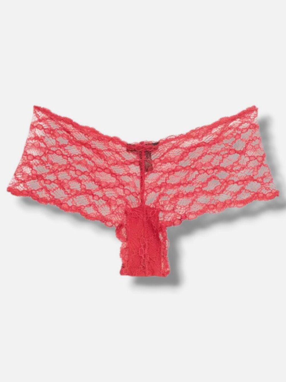Kiki De Montparnasse Womens Red Lace Low-Rise Mon Cheri Boyshorts Panties Size S